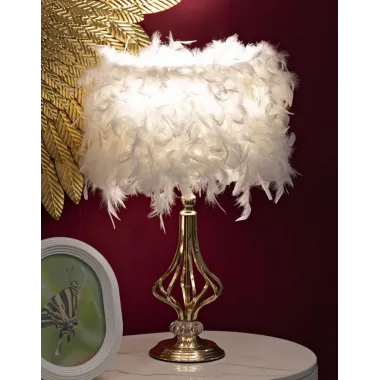 LAMPA STOŁOWA TARTY BIAŁA 25x54 cm